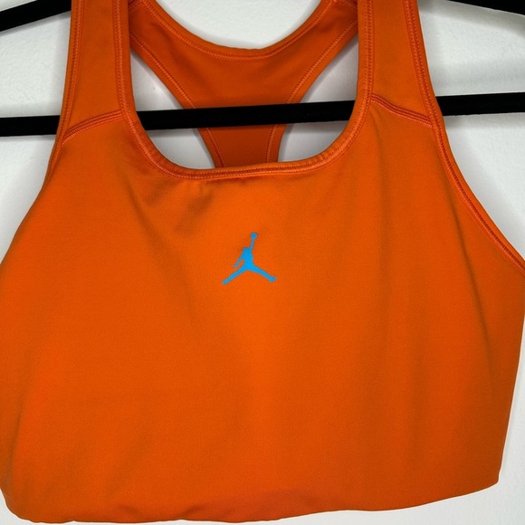 Nike JORDAN Jumpman Sports Bra In Orange/ Blue Lagoon Size Large - Picture 3 of 6